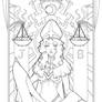 Tarot Card - The High Priestress Lineart