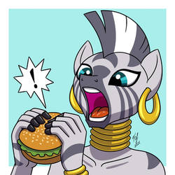 Zecora Eating a Burger