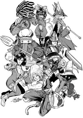 Final Fantasy IX Fan Art (BnW)