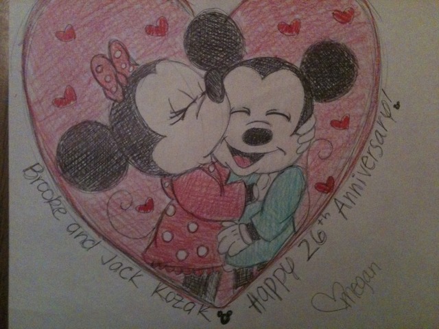 Mickey and Minnie Mouse -Anniversary card