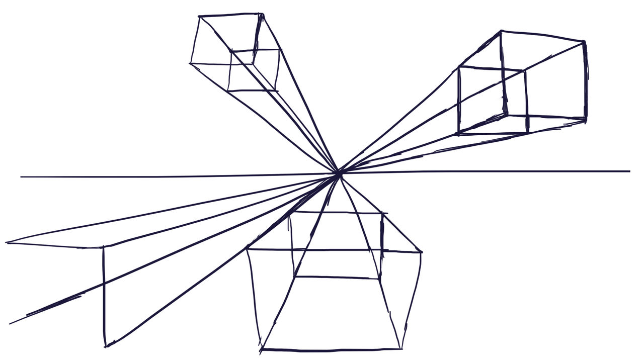 Day 7 Training of Draw - 1 dot Perspective Cubes by guildrick on DeviantArt