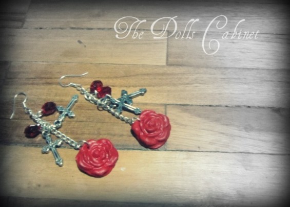 Gothic rose-earings