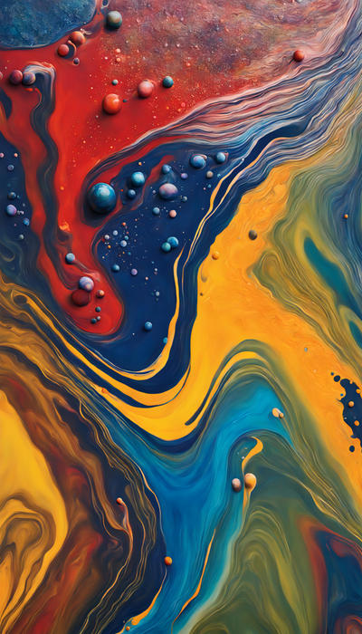 Pour Painting with Some Circular Texture
