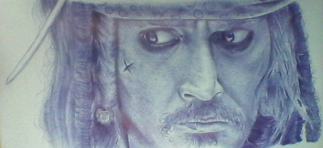 - Captain Jack Sparrow - Ball Point Pen Drawing