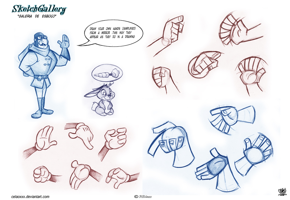 How to draw Hands cartoons by Celaoxxx