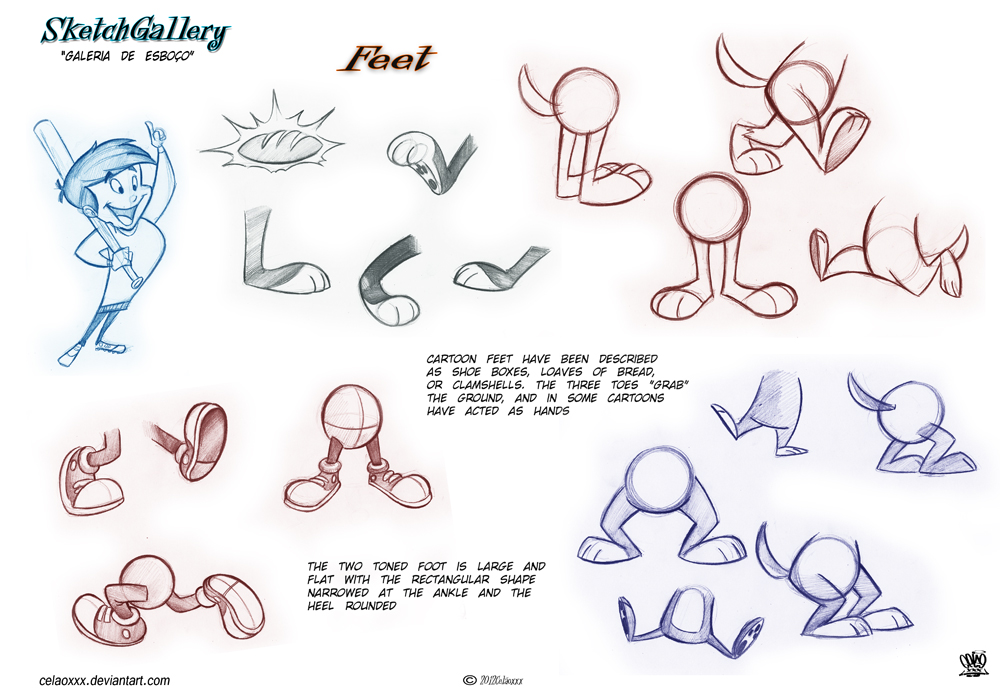 how to draw Feet cartoon