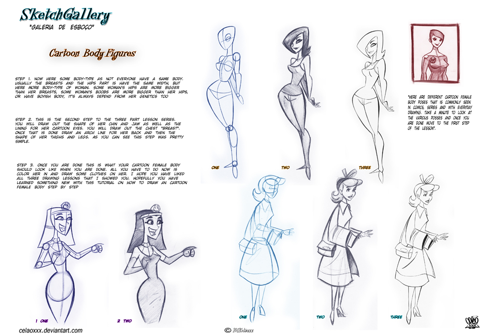 How to Draw Cartoon Body figures by celaoxxx on DeviantArt