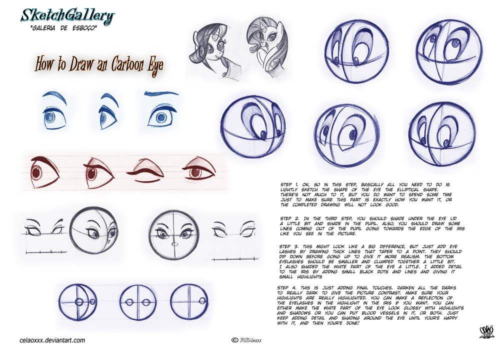How to draw Cartoon eye by celaoxxx on DeviantArt