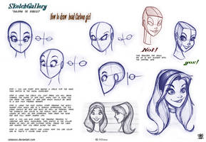 How to draw head Cartoon Girl