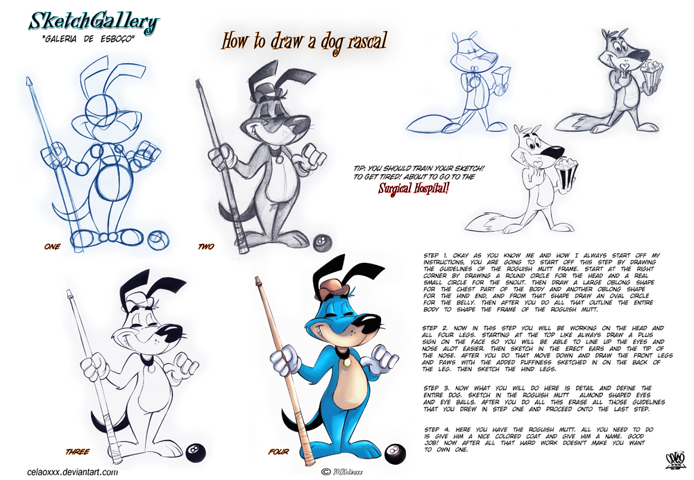 Tutorial How to Draw cartoon Dog by celaoxxx on DeviantArt Tutorial How to Draw cartoon Dog by celaoxxx on DeviantArt