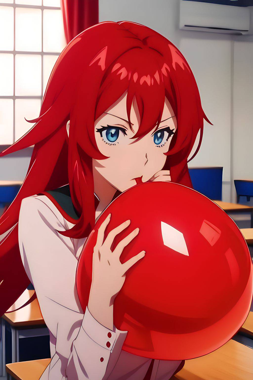 Red Mama Rias Rias Gremory blowing red balloon by DBL999 on DeviantArt