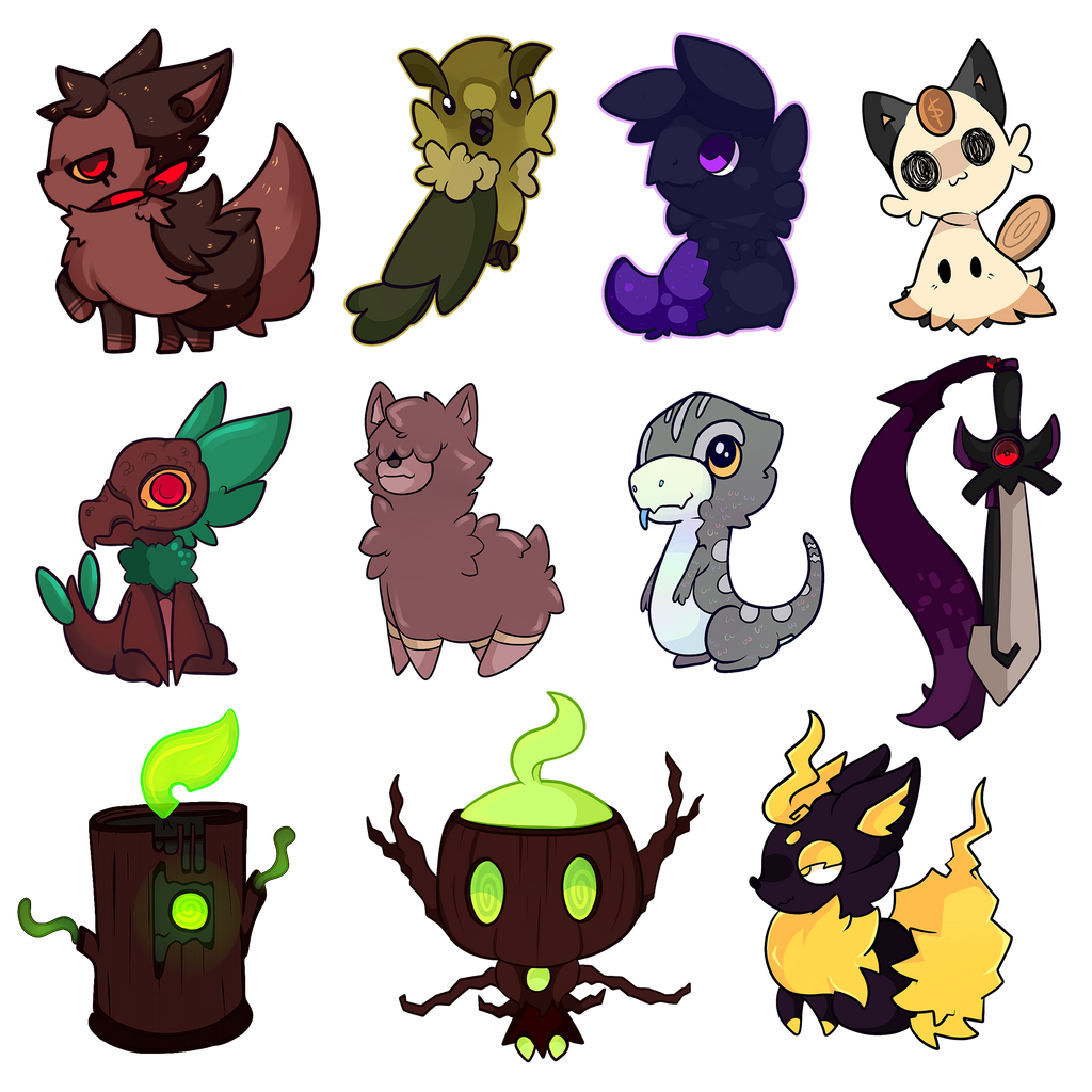 Fakemon set 1 by ChibiAfton on DeviantArt