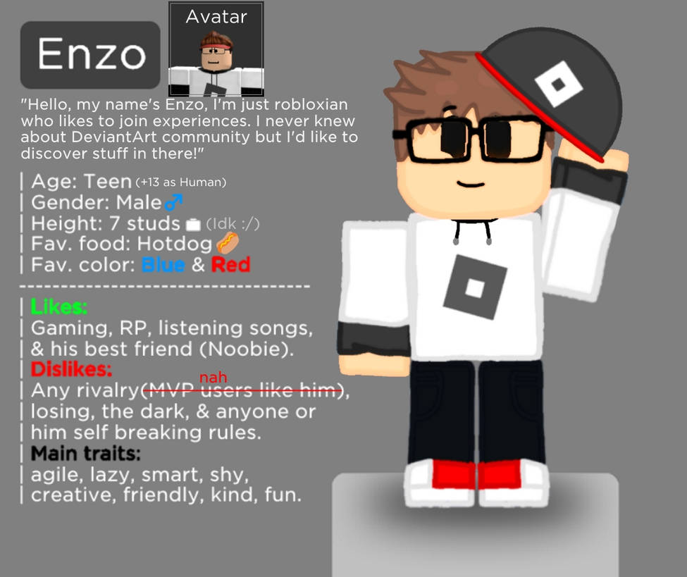 Enzo's Avatar Reference Sheet by EnzoRBLX on DeviantArt