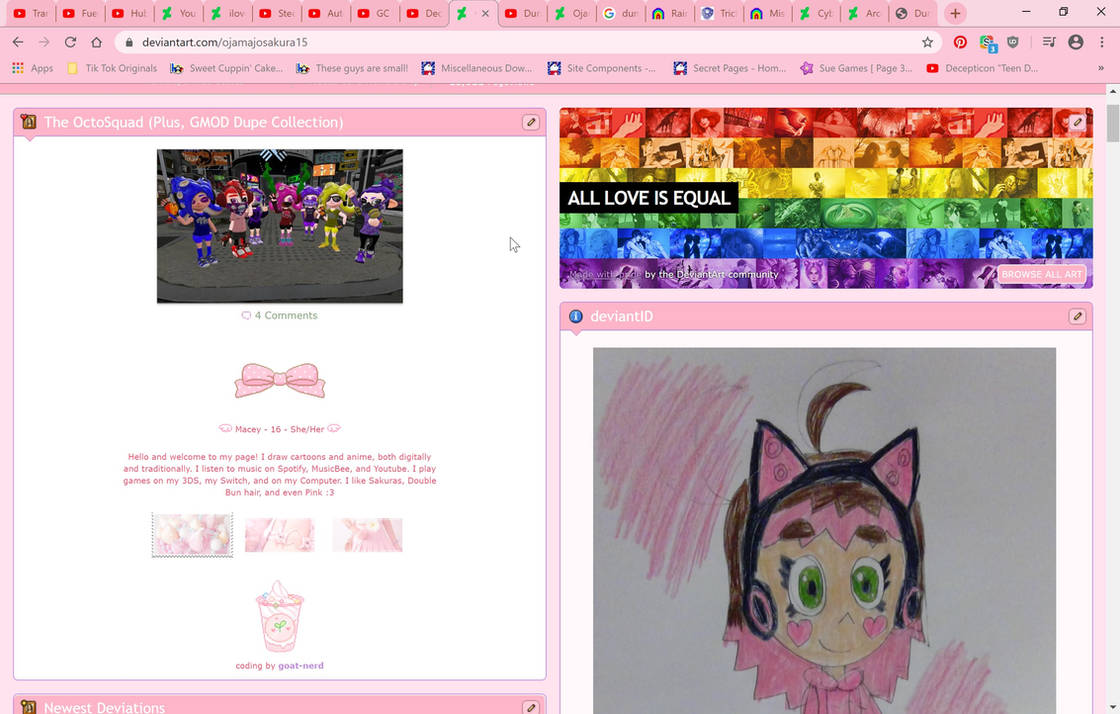 My Old DA Layout by ElectricSakura16 on DeviantArt