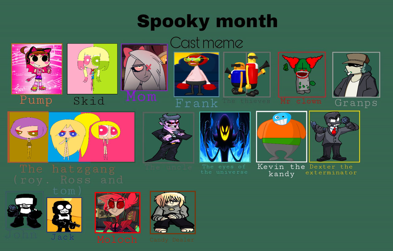 Spooky Month Characters Fanart by kjshajak on DeviantArt
