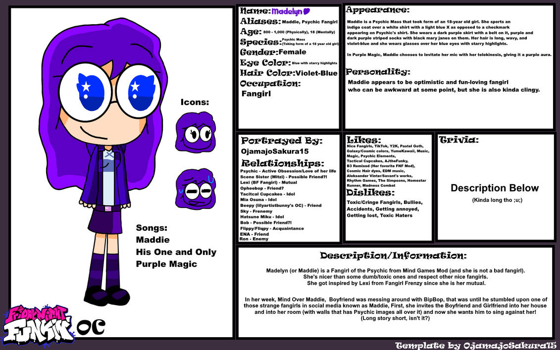 Maddie (Madelyn) Reference Sheet by ElectricSakura16 on DeviantArt