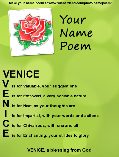 Venice's Name Poem!