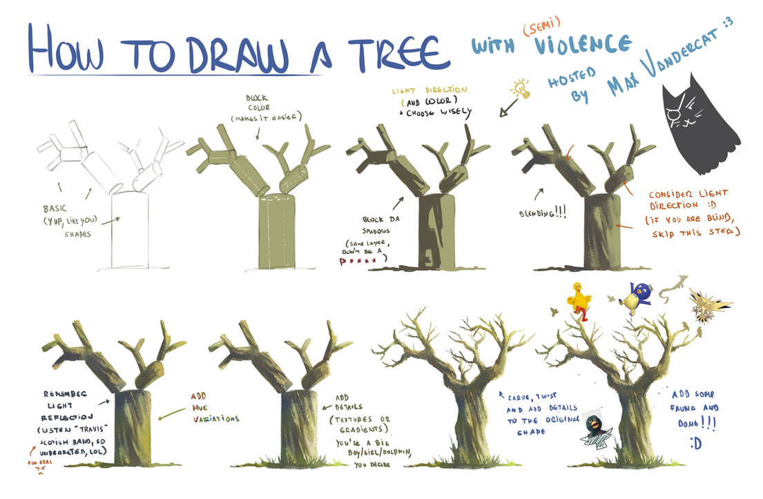 Tree Tutorial #1 by MaxVandercat on DeviantArt