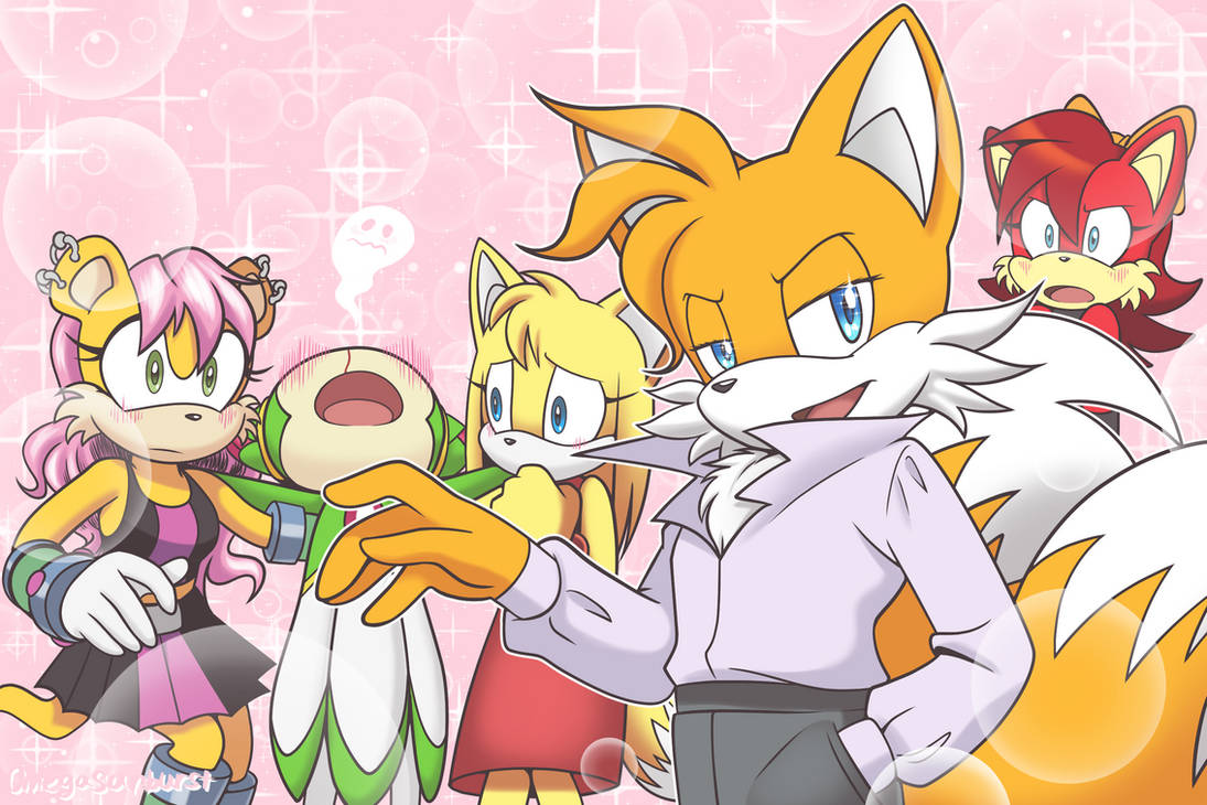 sonic the hedgehog, amy rose, tails, knuckles the echidna, super sonic, and  3 more (sonic) drawn by bluearcher69