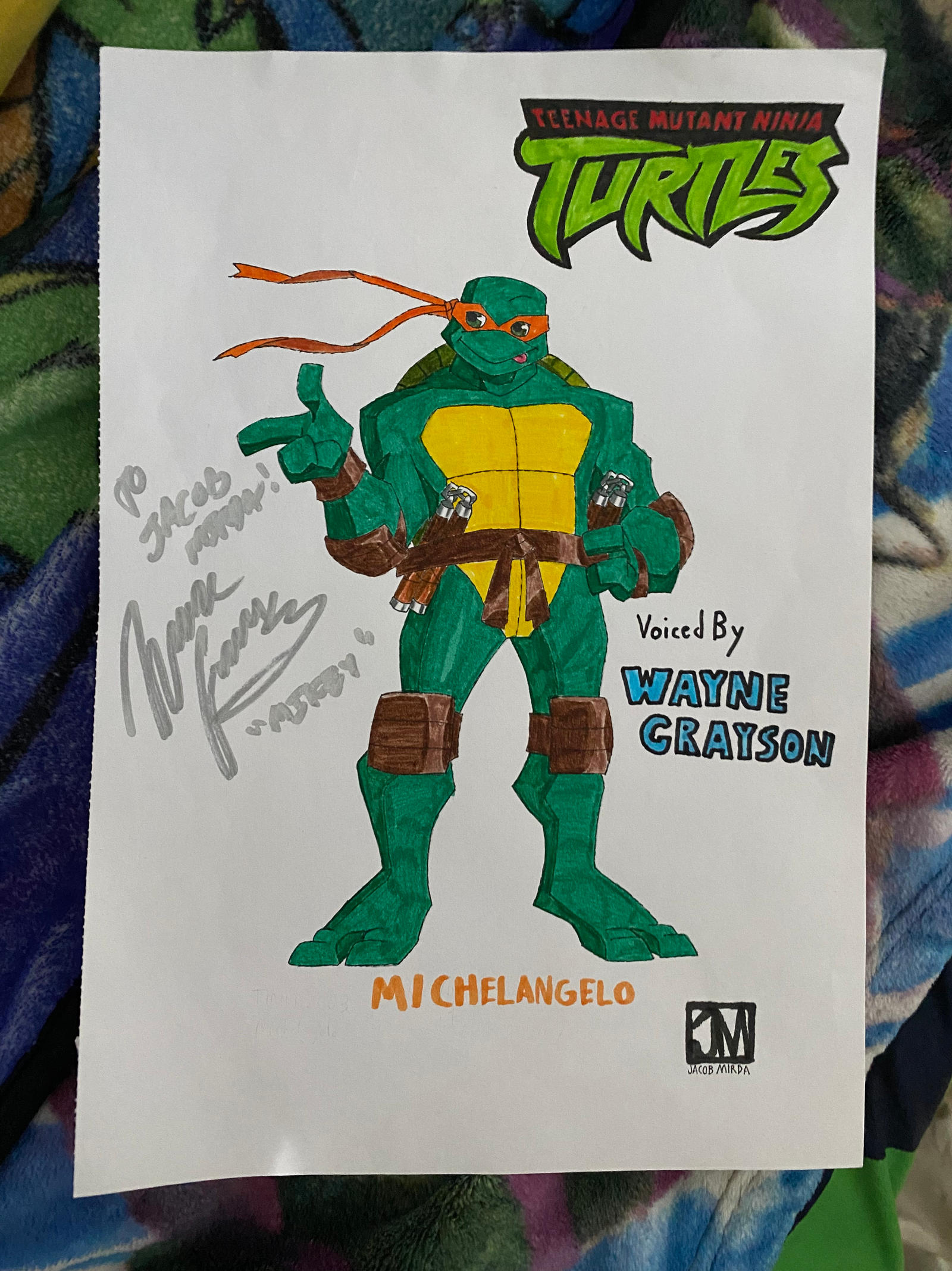 Wayne Grayson Teenage Mutant Ninja Turtles TMNT 8x10 Photo Signed Auto