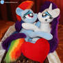 Rarity and Rainbow Dash lifesize plushies