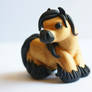 Buckskin little clay pony