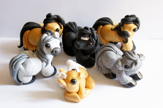 Herd of little clay horses