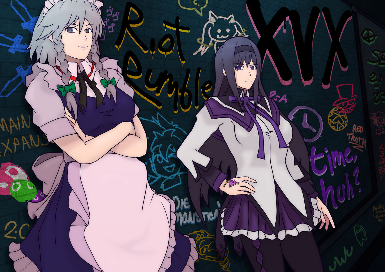 Homura Akemi vs Sakuya Izayoi RIOT RUMBLE Fanart by VictoriaMikoto231 ...