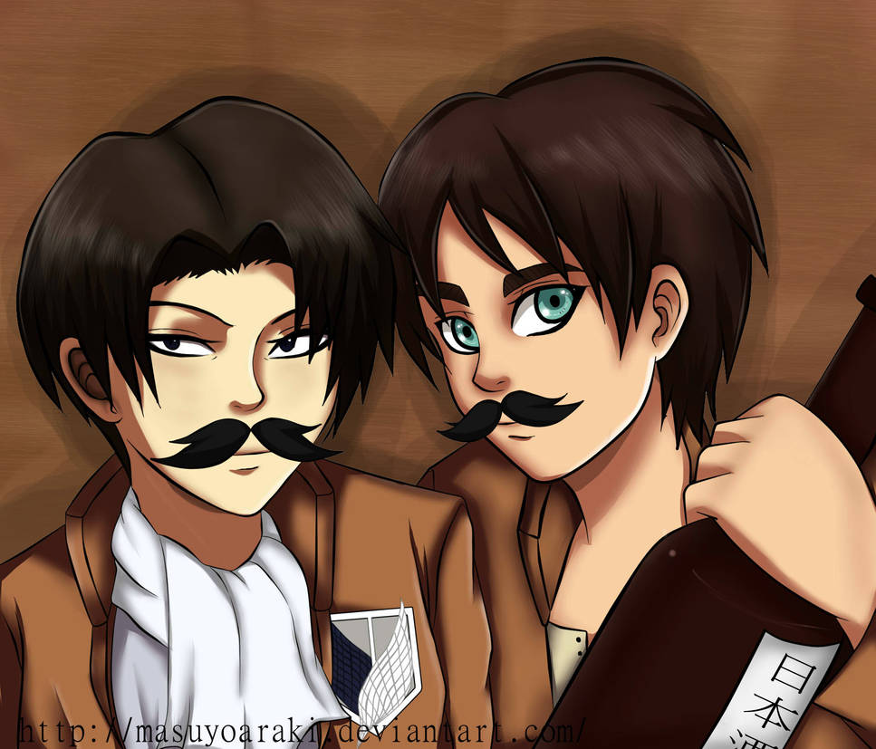 Levi and  Eren Mustachioed