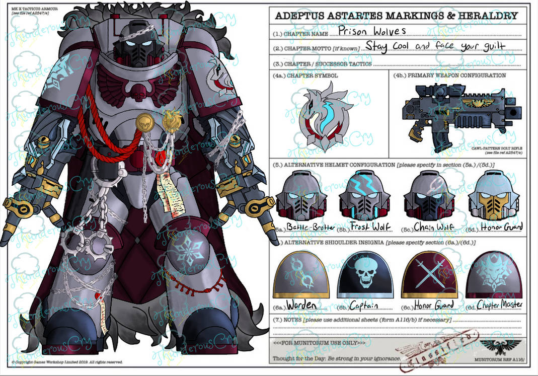 Shadow Wolves Chapter Prison Wolves Space Marines Chapter by ThunderousCry on DeviantArt