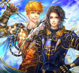 Vain and Lancelot (Grand Blue Fantasy) by anzaisachie