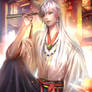 Silver-haired boy in Japanese clothing