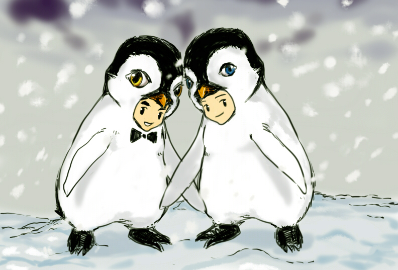 Klaine as Happy Feet