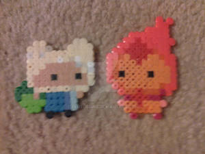 Perler Bead Flame Princess and Finn