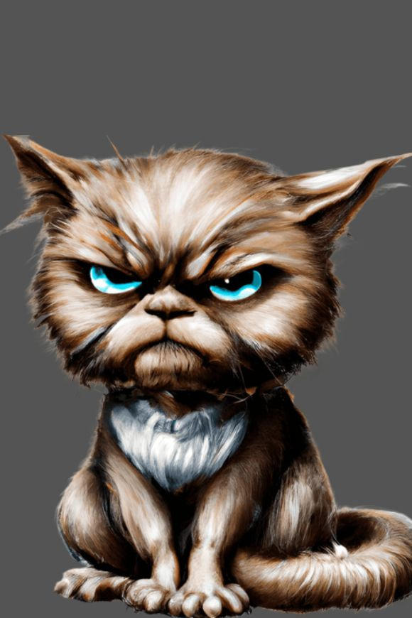 Angry and Cute Cat by aiartandlove on DeviantArt