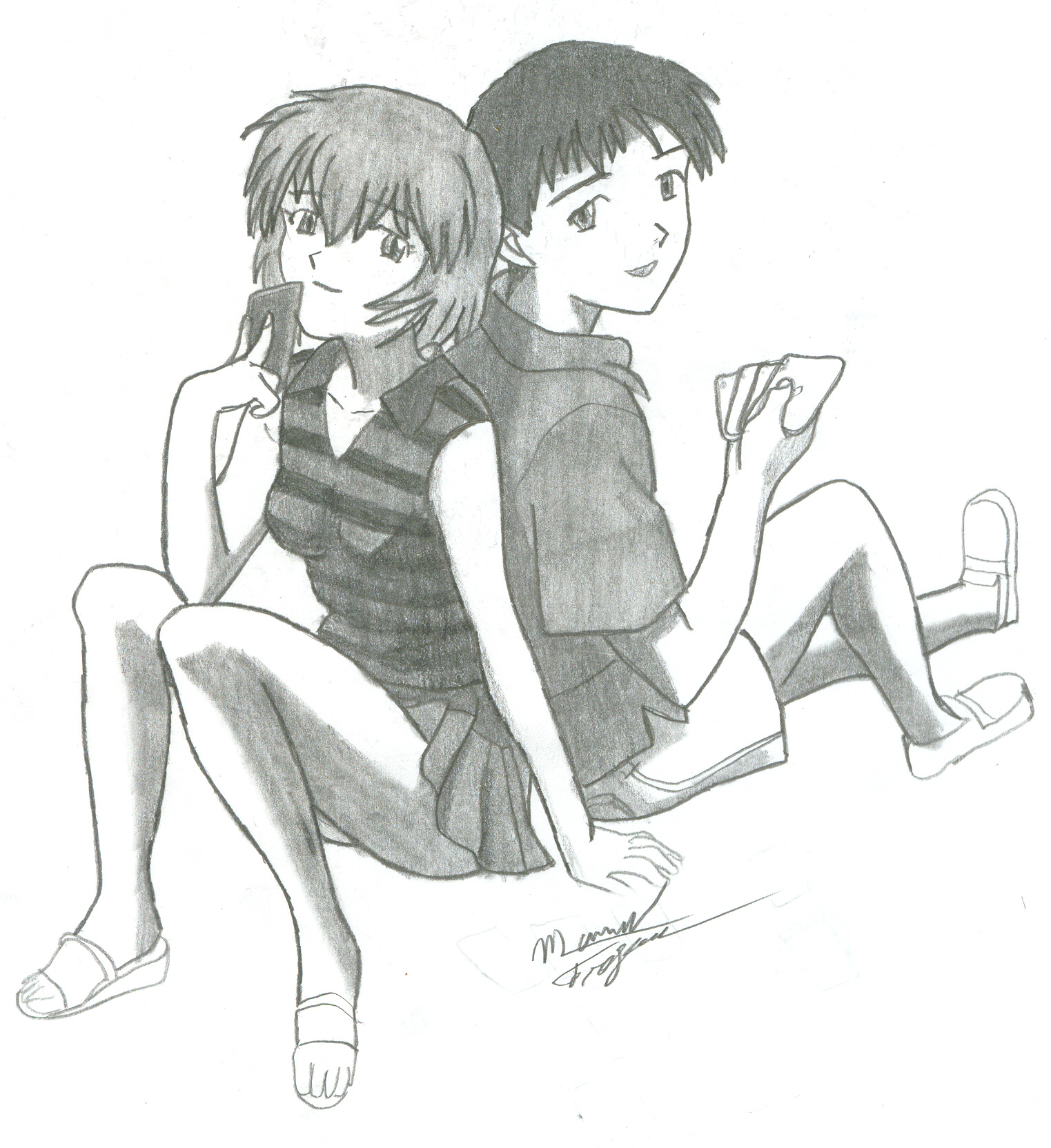 Shinji Ikari and Rei Ayanami