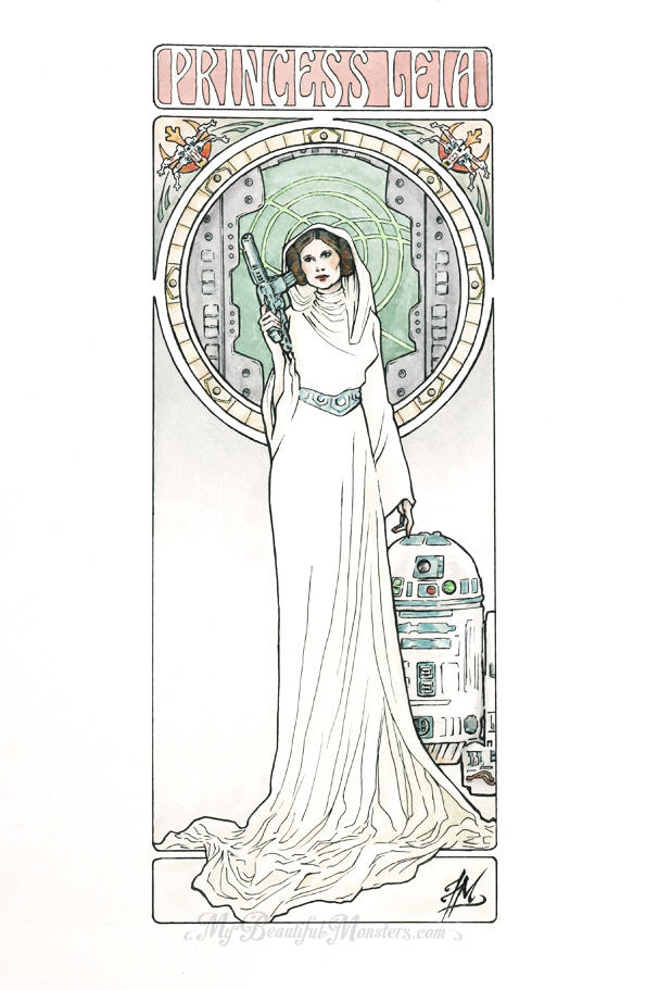 Princess Leia Art Nouveau by MyBeautifulMonsters