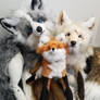 Three Fox Plush Sizes