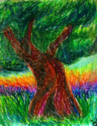 Tree in Oil Pastel