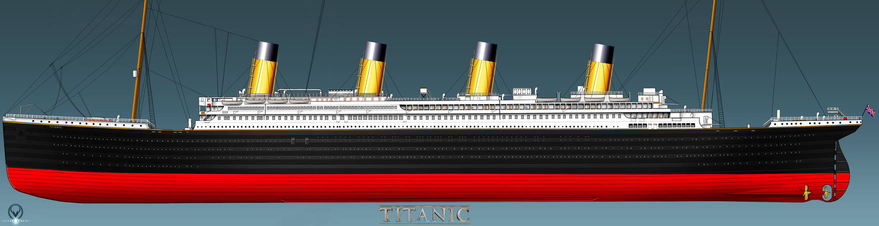 RMS TITANIC PORT SIDE PROFILE complete by ERIC-ARTS-inc on DeviantArt