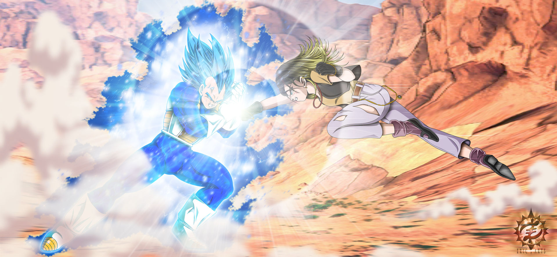 Android 28 ANDROID 28 vs VEGETA SSJB EVOLUTION commission by ERIC-ARTS-inc on ...