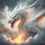 Amazing magical big white Beautiful dragon ,with c