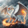 Amazing magical big white Beautiful dragon ,with c