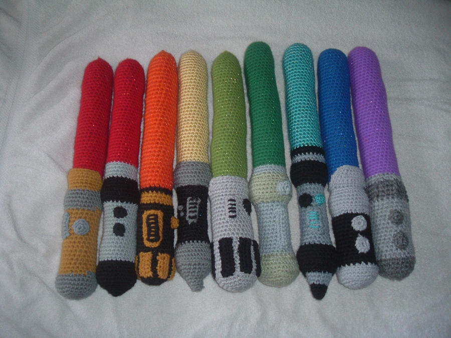 Crochet Lightsaber Rainbow COMPLETED!!!!