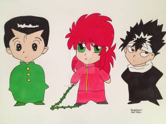 Yusuke, Kurama and Hiei - YYH