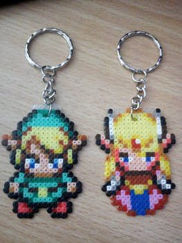 Link and Zelda keychains