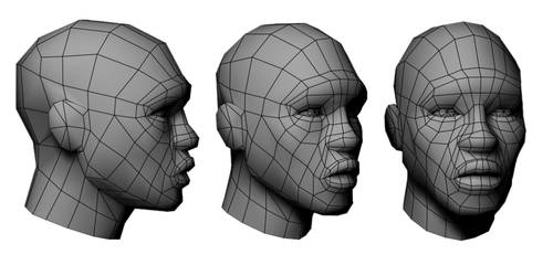 Low poly character wireframe