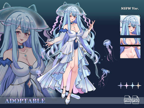 (OPEN) ADOPT AUCTION jellyfish cat girl+NSFW