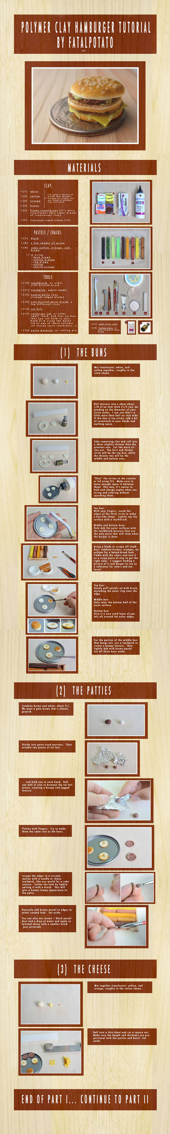 polymer clay hamburger tutorial- PART I by FatalPotato