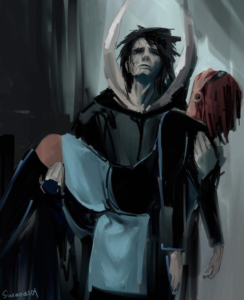 Scene from ch 606, Obito holding Rin by sinemoras on.